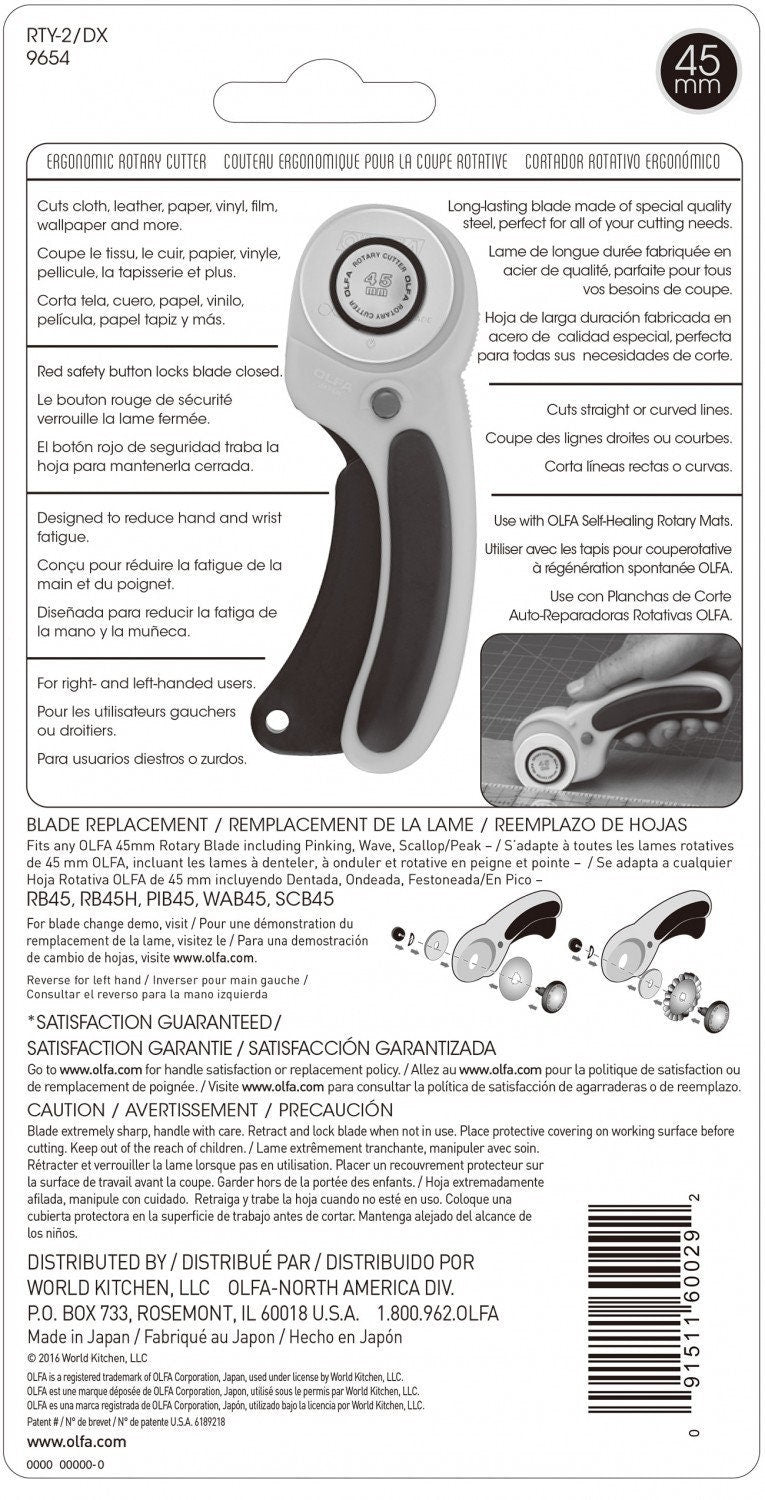 45mm Ergonomic Rotary Cutter Magenta